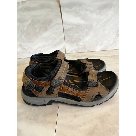 Ecco Yucatan Receptor Sandals Men's 10-10.5 US Brown Leather Trail Hike - Picture 1 of 7